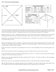 It is important that you create one of these. 10 X 10 Frame Tent Installation Instructions