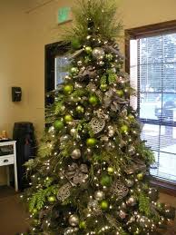 Green And Silver In The Office At Nwc Green Christmas Tree Decorations Green Christmas Tree Green Christmas
