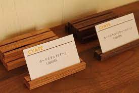 木製カードスタンド 5個セット オーク online shop cyate オンラインショップ チャテ パンフレット デザイン カード立て プライス カード