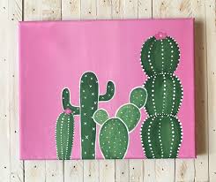We used 2 shades of pink for one cactus and 2 shades of purple for the. Cactus Painting Wall Art Cactus Art Succulent Art Cactus Painting Cactus Canvas Acrylic Painting Desert Art Desert Canvas Arizona Simple Canvas Paintings Diy Canvas Art Painting Mini Canvas Art