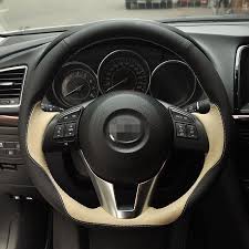 Hand Stitched Black Beige Steering Wheel Cover For Mazda Cx 5 Cx5 Atenza 2014 New Mazda 3 Cx 3 2016