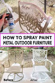 How To Paint Metal Patio Furniture In 2020 Painting Metal Outdoor Furniture Metallic Painted Furniture Painted Outdoor Furniture