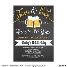 30th Birthday Party For Men Cheer And Beers Birthday Party Invitation For Men Zazzle Com 40th Birthday Invitations Beer Birthday Party 30th Birthday Parties