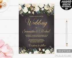 Black And Gold Wedding Invitations Templates Chalkboard And Cream Wedding Invitation Set Printable Wedding Invitation Black And Cream Wedding Invitations Wedding Invitations Handmade Wedding Invitations