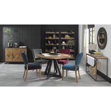 The seats are very narrow in comparison to basic dining chairs. Finsbury Circular Table Four Chairs Dining Set Rustic Oak