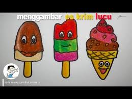 Cara Menggambar Es Krim Lucu Youtube