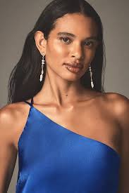 Shona Joy Tatum One-Shoulder Draped Cowl-Back Maxi Dress