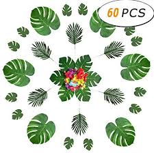 Alibaba.com ofrece los productos 17870 decoraciones en hojas blancas. 60pcs Decoraciones Para Fiestas Tropicales Hojas De Palmeras Y Flores De Hibisco Party Supplies Rateshop Home Garden