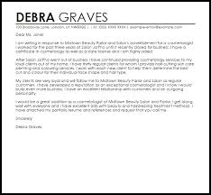 Cosmetologist Sample Cover Letter Cover Letter Templates Examples