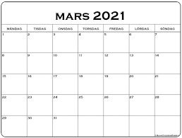 Kalender 2021 auch zum ausdrucken auf a4. Mars 2021 Kalender Svenska Kalender Mars