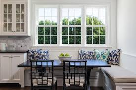 l shaped banquette with black x shaped