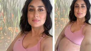 Kareena Kapoor Khan Shows Off Her Baby Bump In Pink Athleisure Shares Pic From Sets Hindi Movie News Bollywood Times Of India