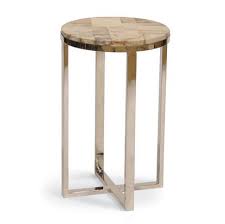 Petrified Wood Small Drink Table By Palecek Round Wood Side Table Drink Table Side Table Wood