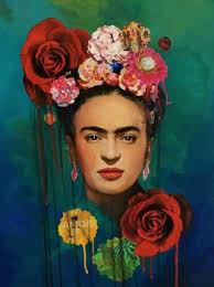 Fotomural Frida Kahlo Flores De Amor Efecto Pintura grandes obras