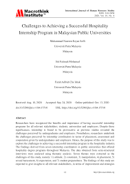 119 graduate and internship programs available right now. Pdf Challenges To Achieving A Successful Hospitality Internship Program In Malaysian Public Universities