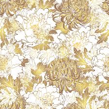 Collection of 6 high detailed seamless patterns with chrysanthemums, birds, butterflies and. Seamless Floral Pattern Elegant Golden With White Chrysanthemum Royalty Free Cliparts Vectors And Stock Illustration Image 102347872