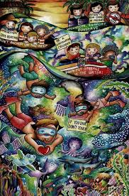 International Art Competition Inspired By Coral Reefs Kslof Seni Lukisan Gambar Pastel
