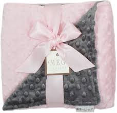 I love this minky blanket. Amazon Com Meg Original Minky Dot Baby Girl Blanket Pink Charcoal Gray 361 Home Kitchen