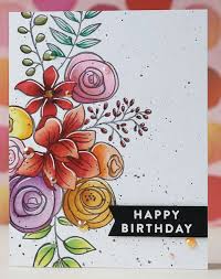 Birthday Card Drawing Ideas Flowers Pin By Cathy Woodward On Inpiration Cards Birthday Card Drawing Card Drawing Flower Cards