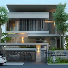 Memiliki rumah minimalis dengan 3 kamar bisa anda wujudkan dengan mengikuti denah hunian yang satu ini. Desain Rumah Urban 2 Lantai Model Tropis Modern Type 200 M2
