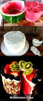 Watermelon Cake Idea What Fun This Would Be Awesome For Fourth Of July Or April Fools Watermelon Cake Recipe Yummy Food Food