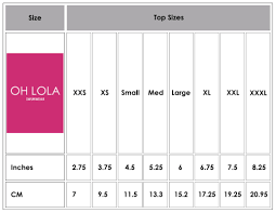 Size Chart Oh Lola Swimwear