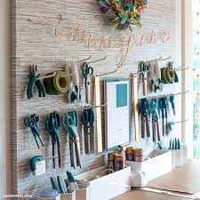 The pegboard is a great home for a cool clock, too. Organize Your Craft Tools With This Diy Pegboard Lia Griffith