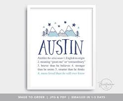 Mountains Baby Boy Name Art Printable Woodland Forest Nursery Etsy Baby Name Art Name Art Personalized Baby Shower Gifts