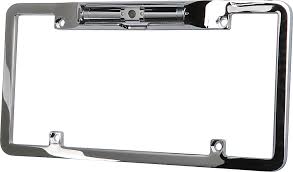 It attaches just above the license plate. Boyo License Plate Camera Chrome Finish License Plate Frame With Built In Rear View Camera At Crutchfield