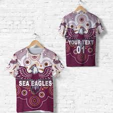 Every year the jersey designs seem to get better and they are always popular among fans. Custom Personalised Manly Warringah Sea Eagles T Shirt 2021 Indigenous Vibes Custom Text And Number Lt8