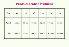 Womens Jeans Size Chart 26 Bedowntowndaytona Com