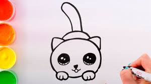 This cat has all the things i try to include in my drawing tutorials for elementary students: How To Draw A Cat For Kids Kawaii Coloring And Drawing For Toddlers Youtube