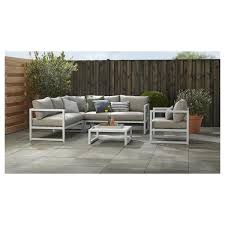 gamma loungeset chelva wit buitendecoraties tuinsets witte hoekbank