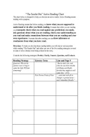 The Scarlet Ibis Active Reading Chart This Is A Literature Activities Reading Charts Ibis Worksheets