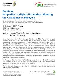 I would like to express my appreciation to the ministry of education, the leaders of all higher learning. Centre For Higher Education Research Event Sunway University