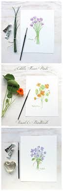 Learn how to draw flowers for kids pictures using these outlines or print just for coloring. Flowers Drawings Inspiration Three Edible Flower Prints From The Watercolor Series By Kathleen Maunder Of Tro Flowers Tn Leading Flowers Magazine Daily Beautiful Flowers For All Occasions