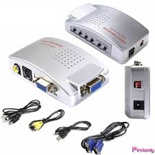 Plug the other end of the monitor power cord (shown on the right in the above picture) into a power outlet. Computer Vga To Rca Switch Box Pc To Tv Av Monitor Composite S Video Converter Adapter Shopee Philippines