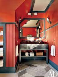Ceramic tiles in beige color can match perfectly well with the ambiance of your minimalist bathroom as it renders a warm and earthy atmosphere to the area. 44 Cool And Bold Red Bathroom Design Ideas Digsdigs