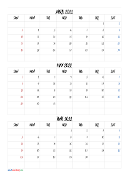 April May June 2022 Three Month Calendar Printable 22bb4 Free Printable 2021 Monthly Calendar With Holidays