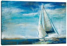 Superior stretched canvas art created by giclee technology with high quality fade resistant ink, the abstract sailboat wall art is professionally hand wrapped. Nautical Canvas Prints Icanvas
