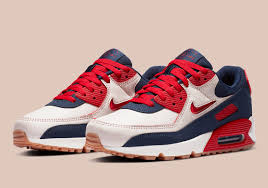 New & featured new releases best sellers best of air force rep team usa the latest air max team kenya running mix & match layers nike x space jam: Nike Air Max 90 Jewel Red Navy Cj0611 101 Sneakernews Com
