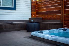 Need a quote on multiple floors? Hot Tub Area With Cedar Privacy Screens And Built In Benches Traditional Deck Calgary By Oak And Turf Outdoor Living