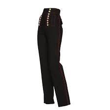 Kirra Button High Waist Straight Leg Pants