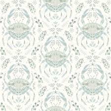 Chesapeake Annapolis Teal Crustacean Paper Strippable Roll Covers 56 4 Sq Ft 3120 13642 The Home Depot In 2020 Brewster Wallpaper Nautical Wallpaper Grey And White Wallpaper