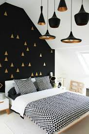 Le Papier Peint Geometrique En 50 Photos Avec Idees Deco Chambre Deco Chambre Noire Idee Deco Chambre