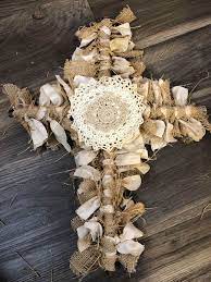 Diy Rag Cross The Shabby Tree Cross Crafts Diy Arts And Crafts Wreath Crafts