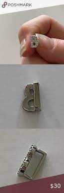 Henri Bendel Silver Letter B Charm Gold Earrings Studs Faux Diamonds Blue Wrap Bracelet