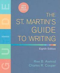 Jennifer 2222 preface for instructors when we first wrote the st. The St Martin S Guide To Writing Axelrod Rise B Cooper Charles R 9781319104382 Hpb
