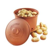 Vorratstopf Kartoffeln Romertopf Kartoffeltopf Tontopf Vorratsbehalter Kartoffeltopf Lebensmittel Essen Hunde Futter