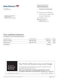 Bank America Bank Statement Statement Template Bank Statement Bank Of America